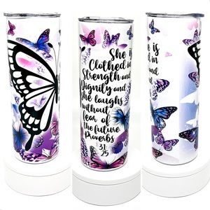 Tumbler, 20 oz stainless steel, inspirational